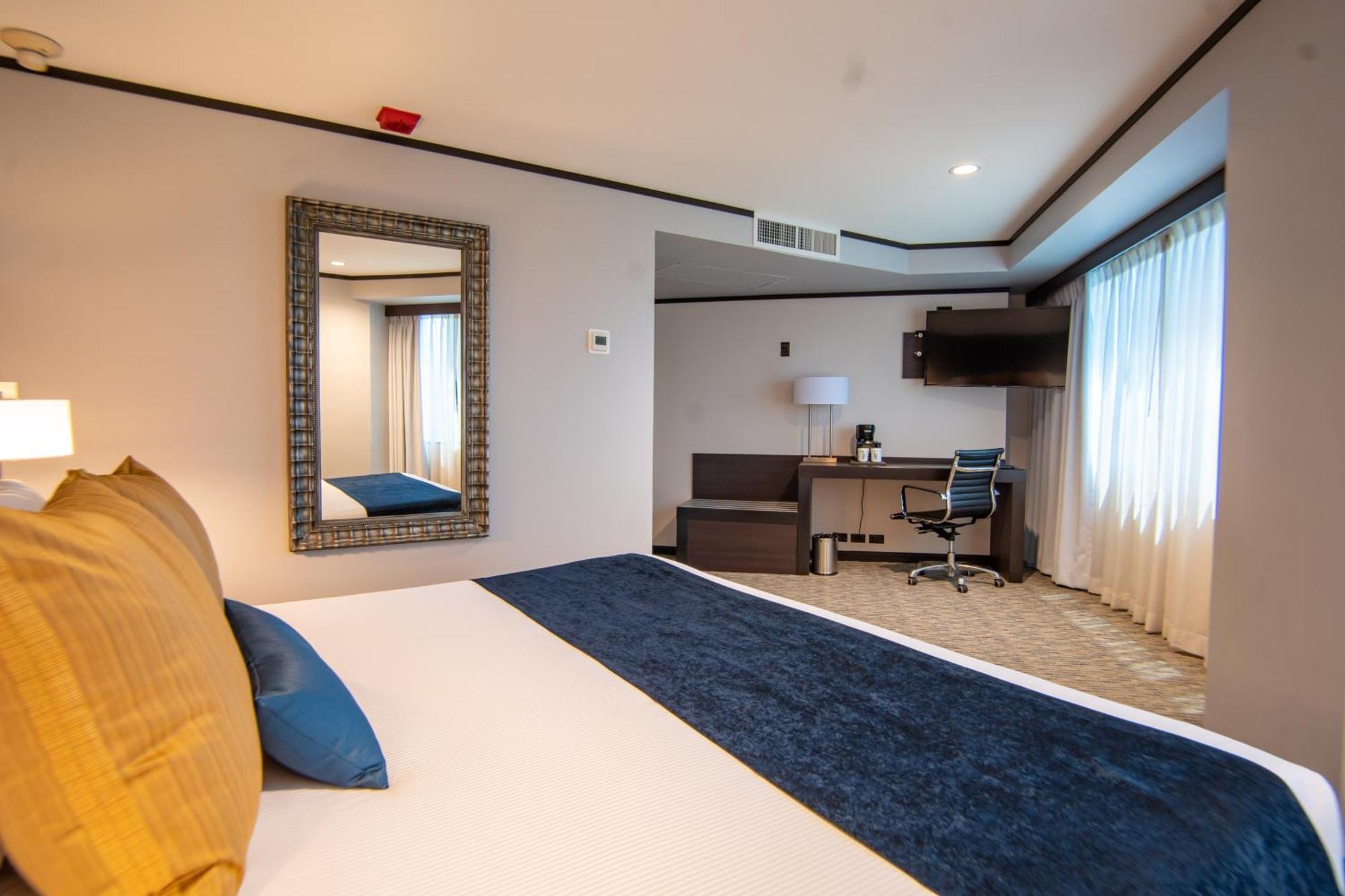 Habitación con cama extragrande.